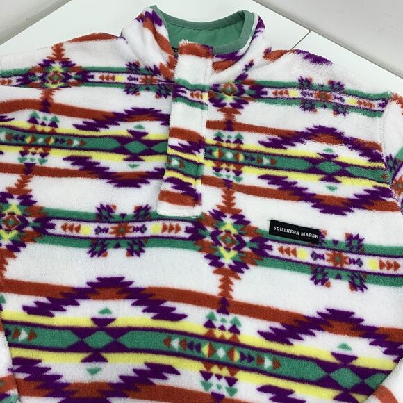 Southern Marsh HARBUCK Fleece Aztec Southwest SZ M 1/4 zip pullover mens womens - Picture 2 of 6